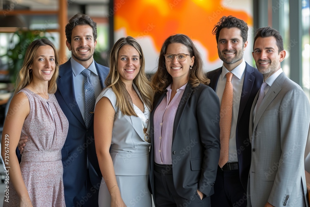 Obraz premium Corporate Business Photography of a Successful Merger and Acquisition Team, Generative AI