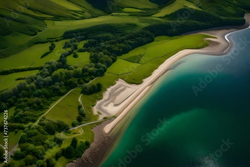 aerial view of river