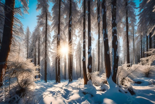 snow covered trees