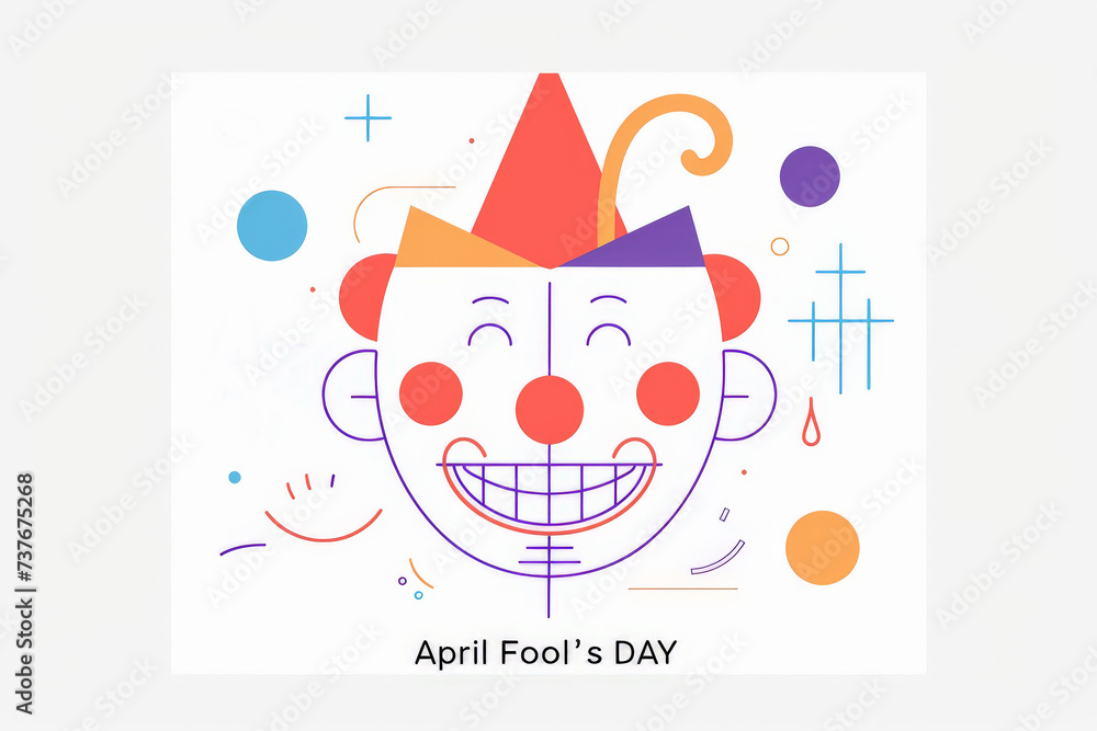 Joker logo, April Fools Poster design background - generative ai Joker logo, April Fools Poster design background - generative ai