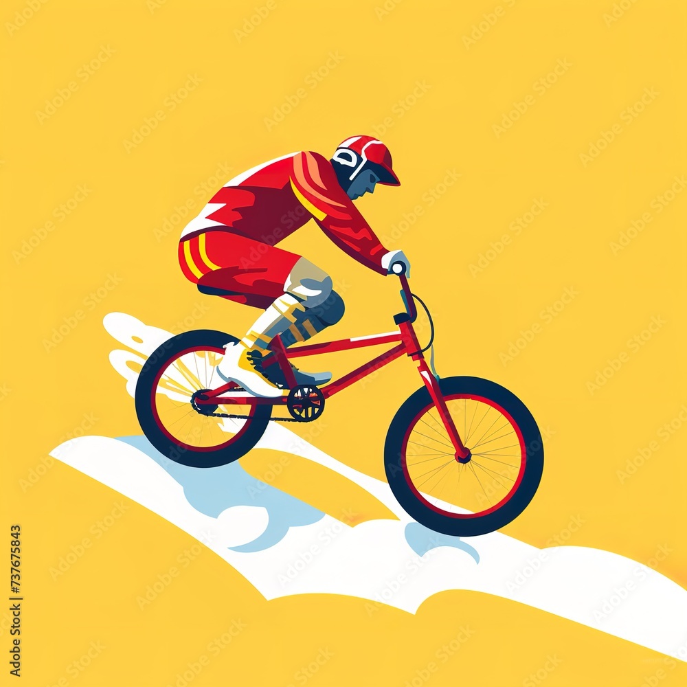 Naklejka premium illustration of a person cycling