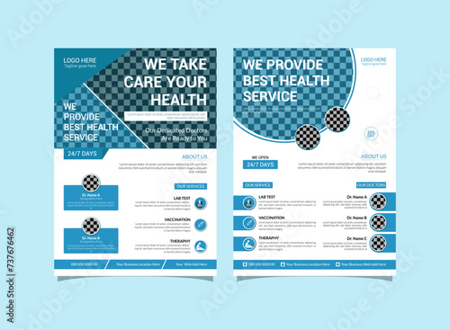 Creative medical and doctor health flyer templet design. 2 business flyer design for advertising.