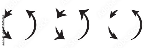 A set of black round arrows .Vector Icon Web Site Graphic. Recycle icon eps 10