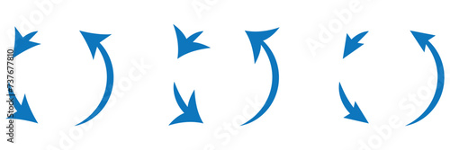  blue flat design arrow pointing right icon vector illustration 
