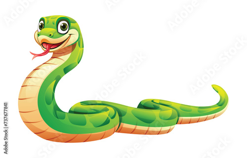 Snake cartoon vector illustration isolated on white background