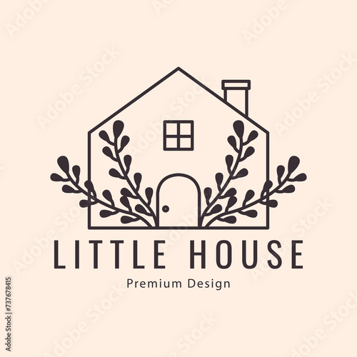 feminine logo  home  flower  for  studio  florist  icon symbol illustration design