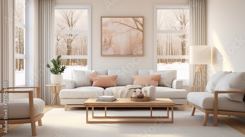 Modern living room interior design inspired by scandinavian elegance 