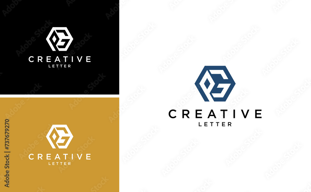 modern initial PG or GP logo geometric design vector template modern initial PG or GP logo geometric design vector template