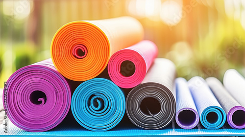 Modern Yoga Mats Selection in a Serene Studio