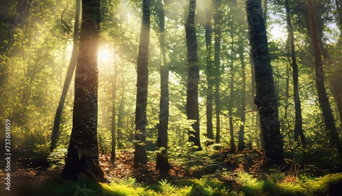 Forest sunlight natural background