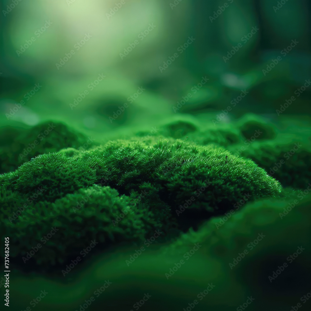 Green moss in the forest with a natural green background Green moss in the forest with a natural green background