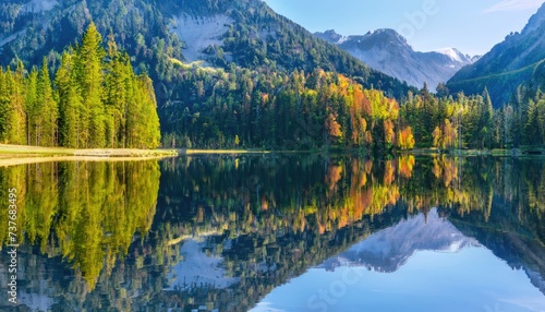 Perfect reflection at the quiet lake