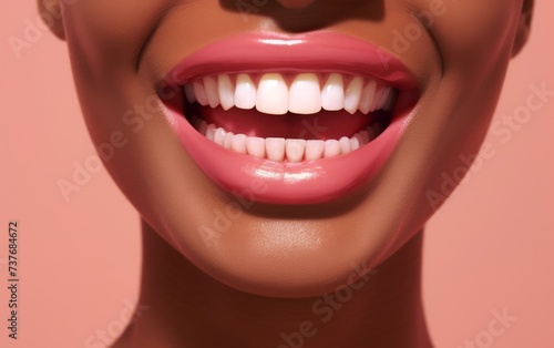 Close Up of Womans Mouth and Teeth