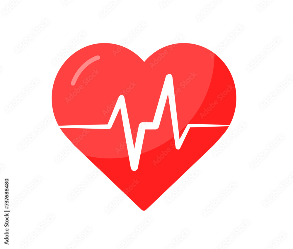 Heartbeat Line isolated on white background. Heart icon. Vector illustration. Heartbeat Line isolated on white background. Heart icon. Vector illustration.