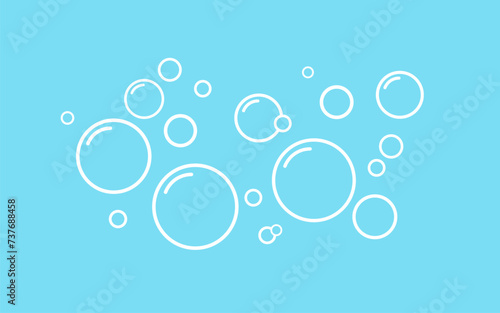 Soap bubbles. Oxygen bubbles in water. Vector illustration
