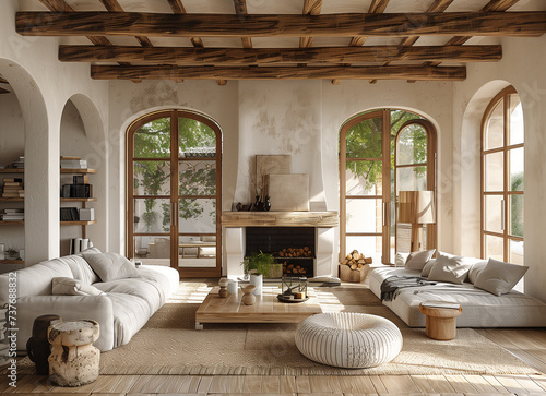 Living room catalonia masia home style indoor room	
 photo