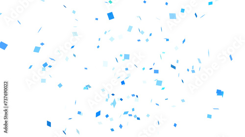 Background material with dancing blue confetti   ブルーの紙吹雪が舞う背景素材