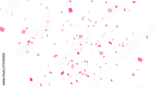 Background material with dancing pink confetti　ピンク色の紙吹雪が舞う背景素材