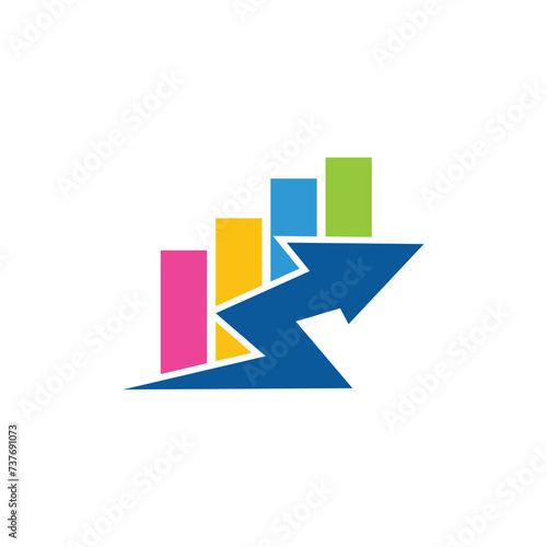 Free Download Chart bar logo vector design element icon style with creative idea concept - GFXLoad