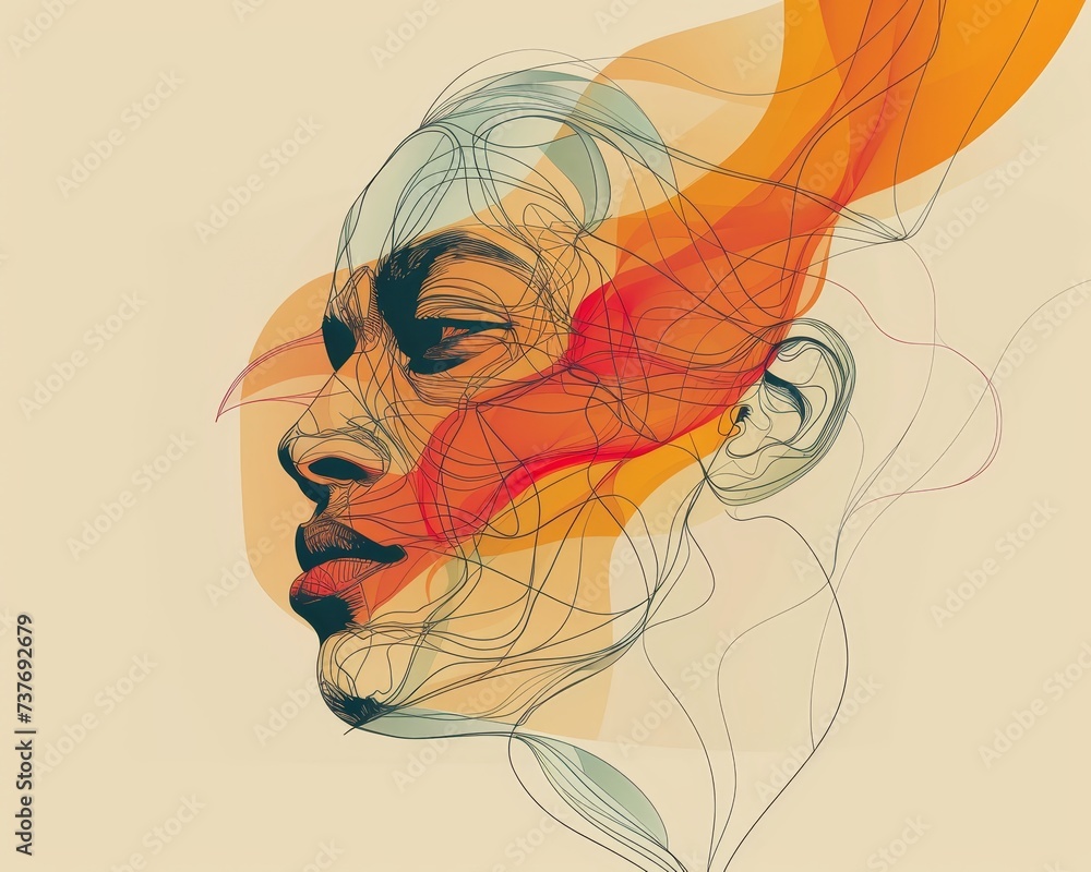 Abstract figure continuous line art a single flowing stroke illustrates