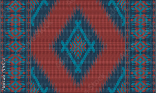 American tribal ethnic native pattern.Traditional Navajo,Aztec,Apache,Southwest and Mexican style fabric pattern.Abstract vector motifs pattern.For fabric,clothing,blanket,carpet,woven,wrap,decoration