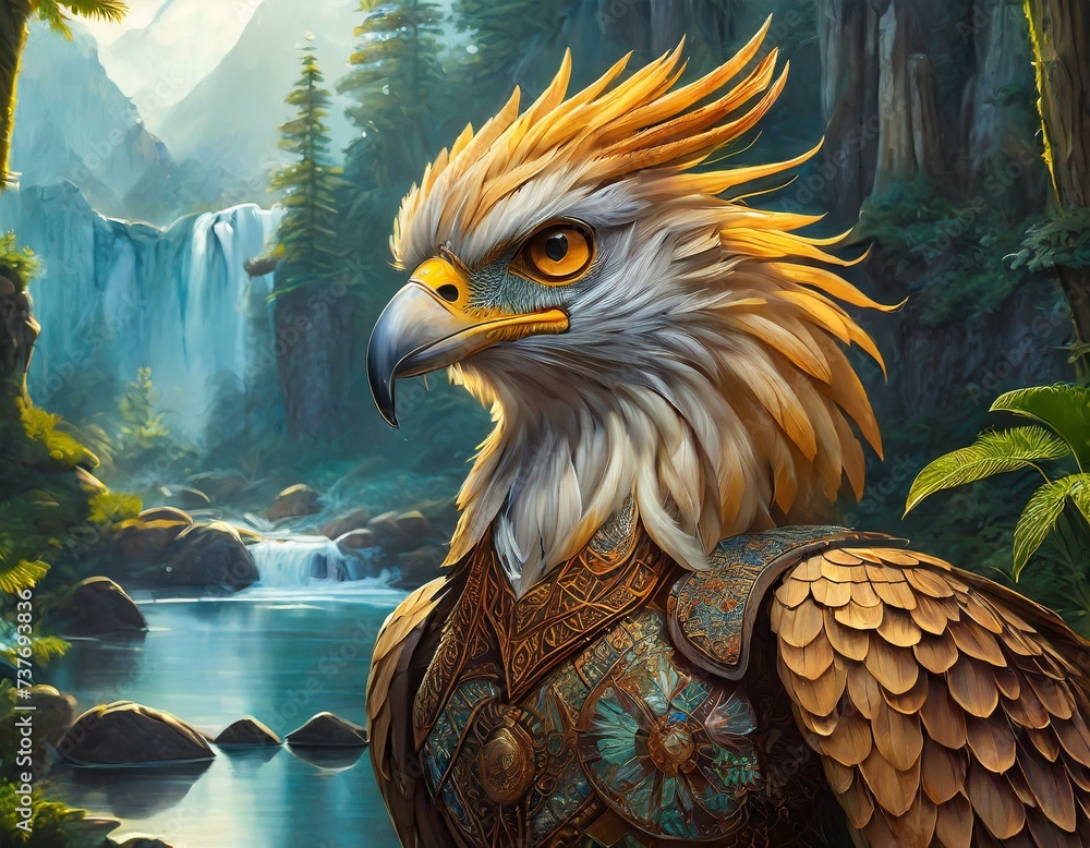 eagle in the forest,An eagle soaring above the desert or forest ...