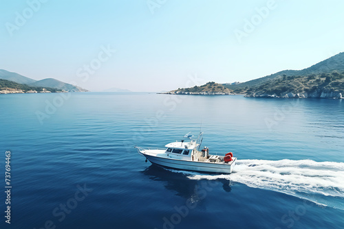 Fishing boat in the Adriatic sea, Montenegro.