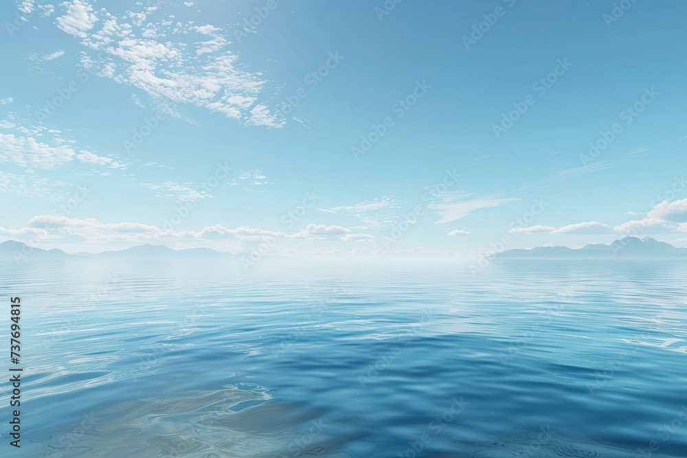 Obraz premium Salt Lake with Smooth Surface and Blue Sky Reflection