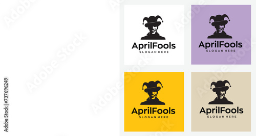 april fools logo design with editable vector file