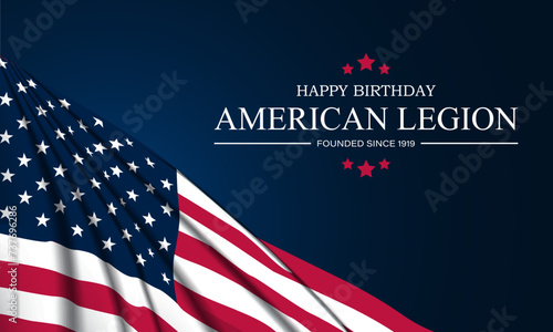 Happy Birthday American Legion Background Vector Illustration 