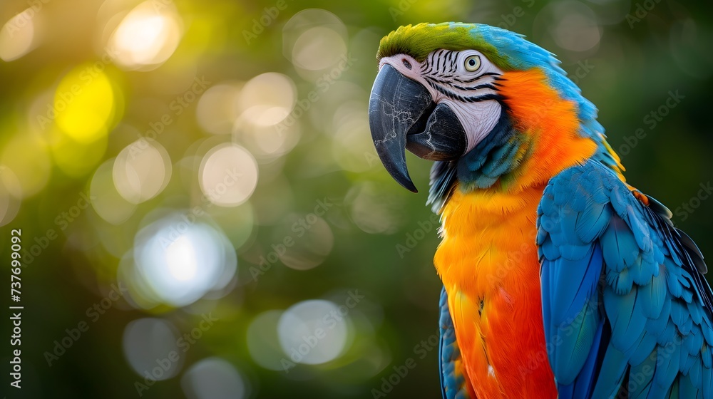 A blue and gold macaw parrot wildlife, a vibrant ambassador of the Amazon. Generative AI A blue and gold macaw parrot wildlife, a vibrant ambassador of the Amazon. Generative AI