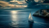 A sailing boat on the sea landscape wallpaper photography. 