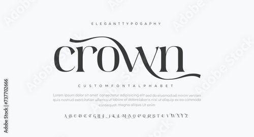Crown Minimal modern alphabet fonts. Typography minimalist urban digital fashion future creative logo font. vector illustration