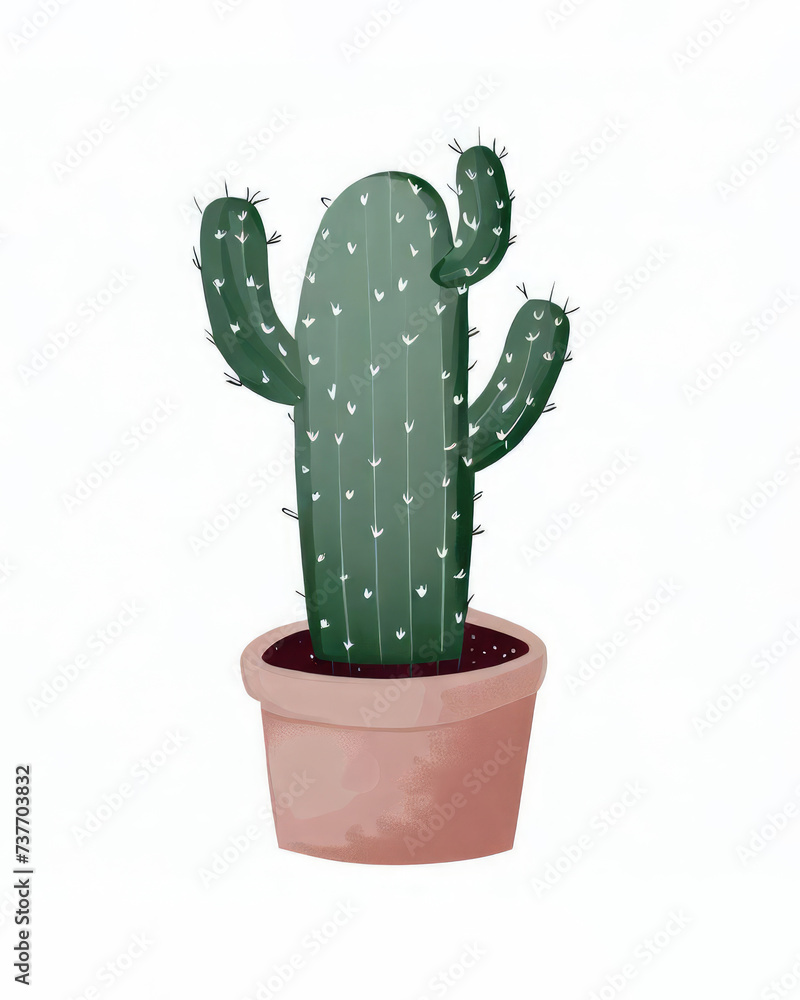 Cactus illustrations can be used as print, home, or garden decoration Cactus illustrations can be used as print, home, or garden decoration