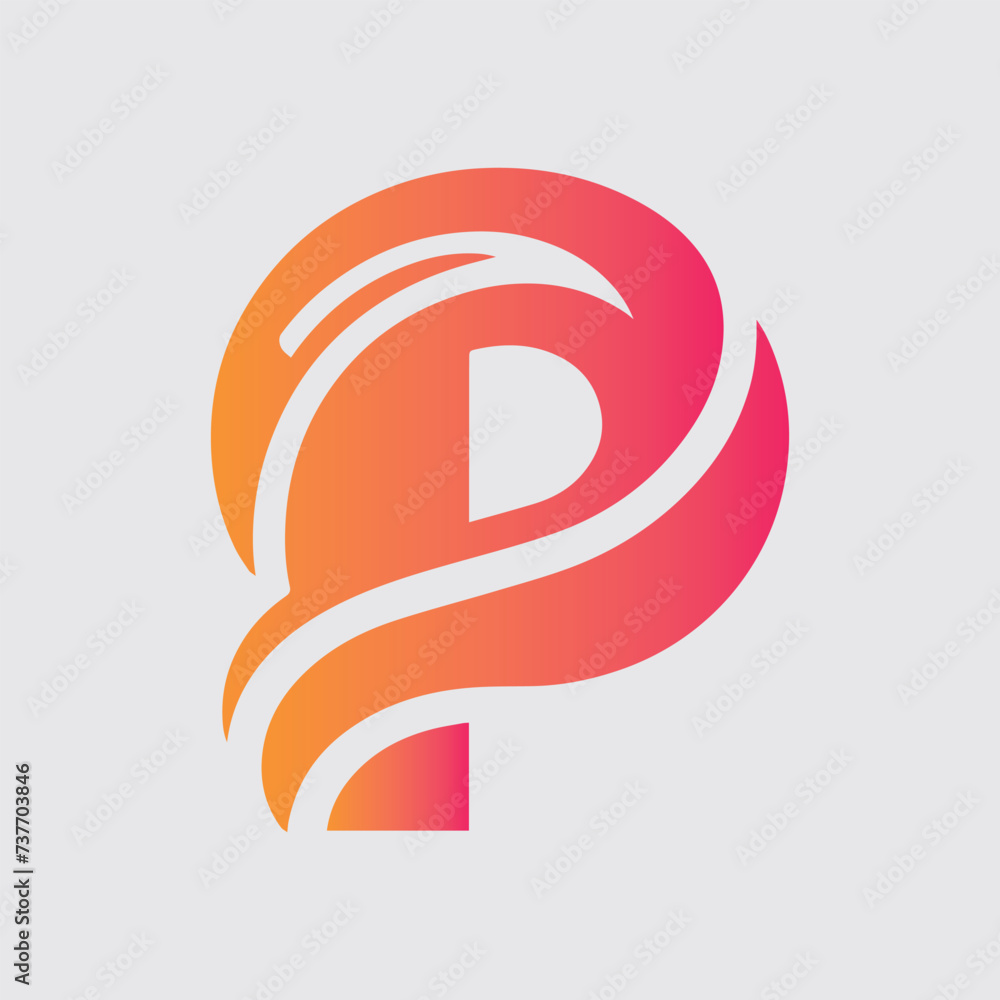 Fototapeta premium P Latter Logo Design