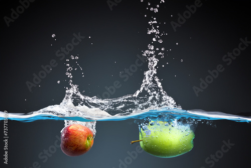apple and water splash