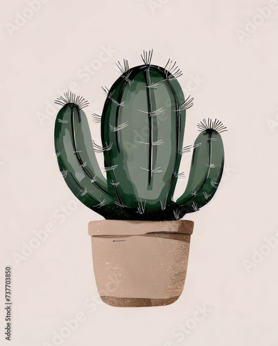 Cactus illustrations can be used as print, home, or garden decoration photo