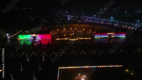 Aerial view of 1090 Chauraha Gomti Nagar,  DR AMBEDKAR DWAR, Lucknow metro and Lucknow charbagh railway station and Lucknow city photo