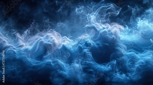 Closeup of thick swirling smoke with an almost tangible texture as if you could reach out and touch it. photo