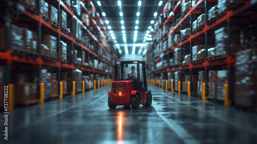 forklift in warehouse close up © Creative-Touch
