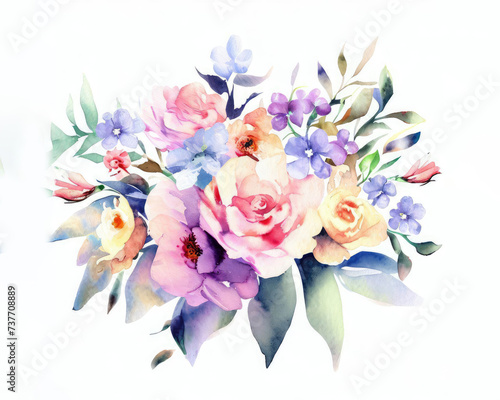 bouquet of watercolor flowers © ROKA Creative