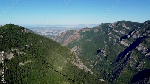 4k Summer Aerial View from  Ogden Canyon Utah 