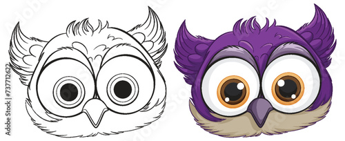 Wallpaper Mural Vector graphic of an owl, outlined and colored Torontodigital.ca