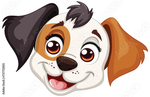 Vector illustration of a happy cartoon dog