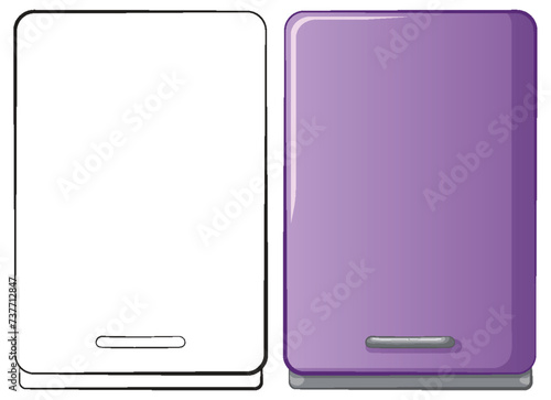 Vector illustration of two smartphones, one colored