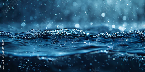 water drops on blue background