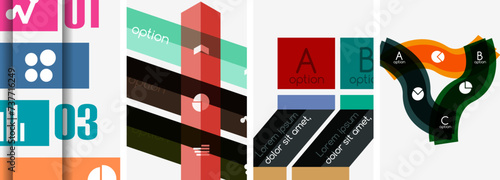 Set of infographic lines poster backgrounds. Vector illustration For Wallpaper, Banner, Background, Card, Book Illustration, landing page