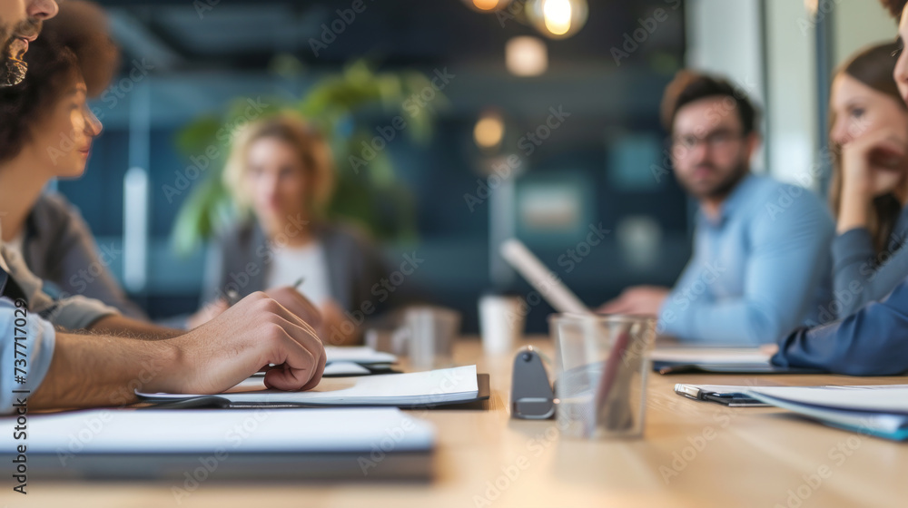 Fototapeta premium Entrepreneurs discussing investment and partnership options for their startup