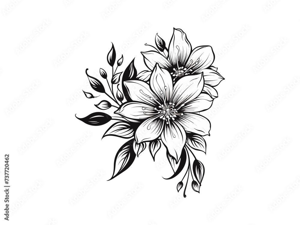 Beautiful minimalist flower illustration art. Beautiful minimalist flower illustration art.