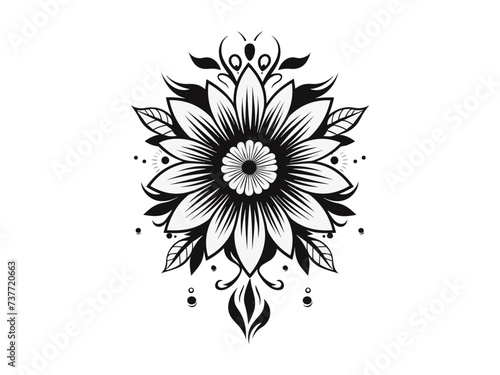 Beautiful minimalist flower illustration art.